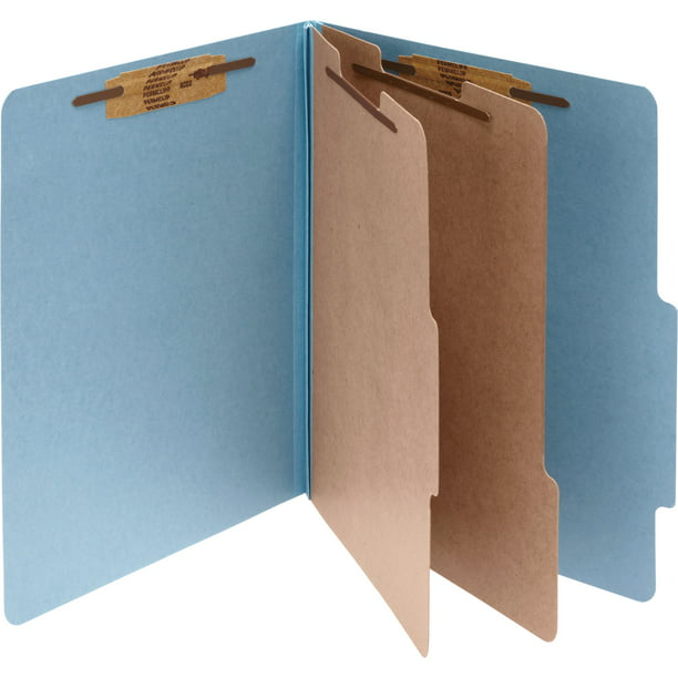 UNIVERSAL Pressboard Classification Folders Legal Six-Section Cobalt Blue 10/Box